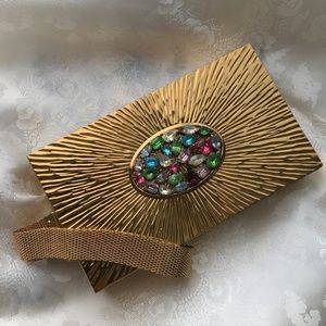 Vintage Evans Sunburst Minaudière Double Carry-All